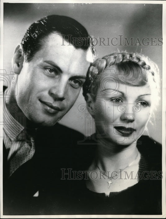 1935 Press Photo Dancers Gary Leon and Marcia "Tut" Mace to wed - Historic Images