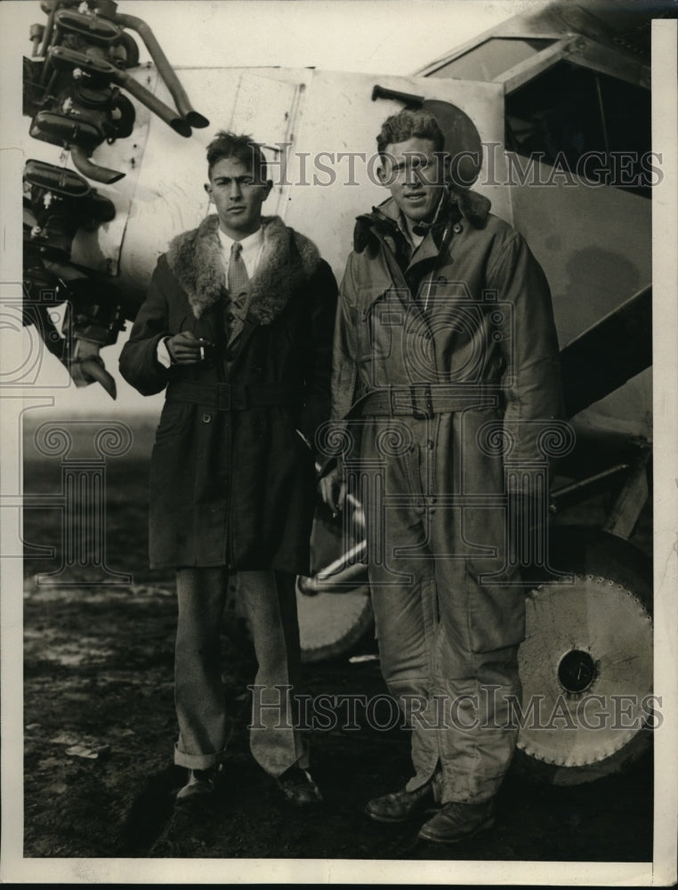 1929 Press Photo Curtiss Field NY George A Wies &amp; Lewis Salomon pilots- Historic Images