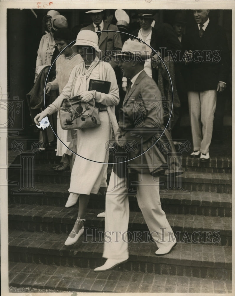 1930 Mrs Vincent Astor and Hermann Oelrichs Attend Cup Races in RI - Historic Images