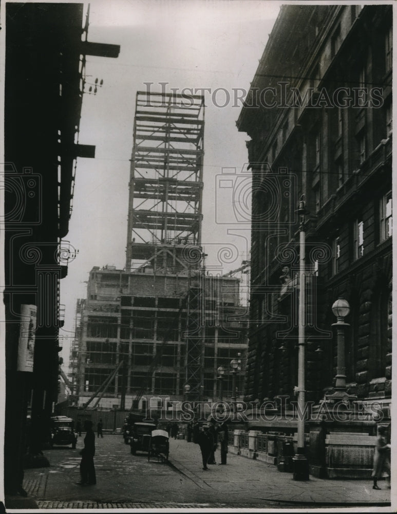 1935 Mersey Tunnel constructiom of air ventilator shafts - Historic Images