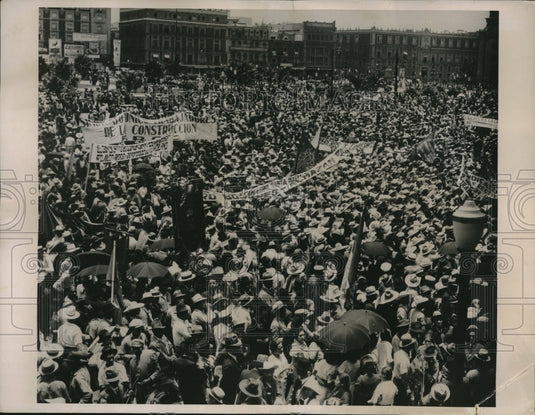 1936 Mexico City labor parade against National Revolutionary Party-Historic Images