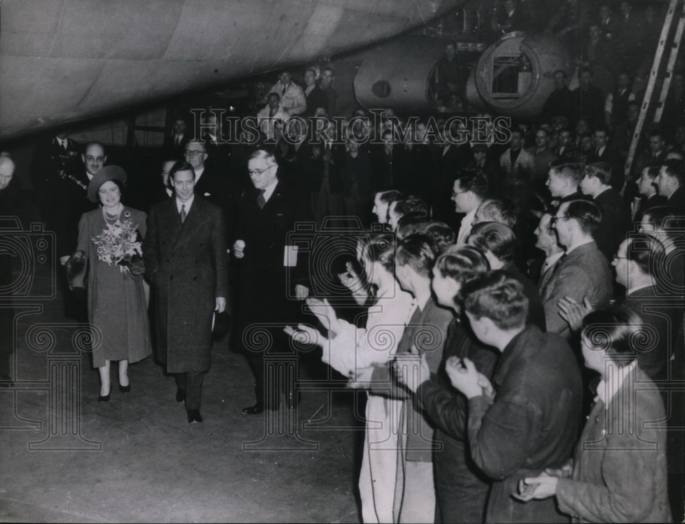 1939 King &amp; Queen visit Short Bros works in Kent England-Historic Images