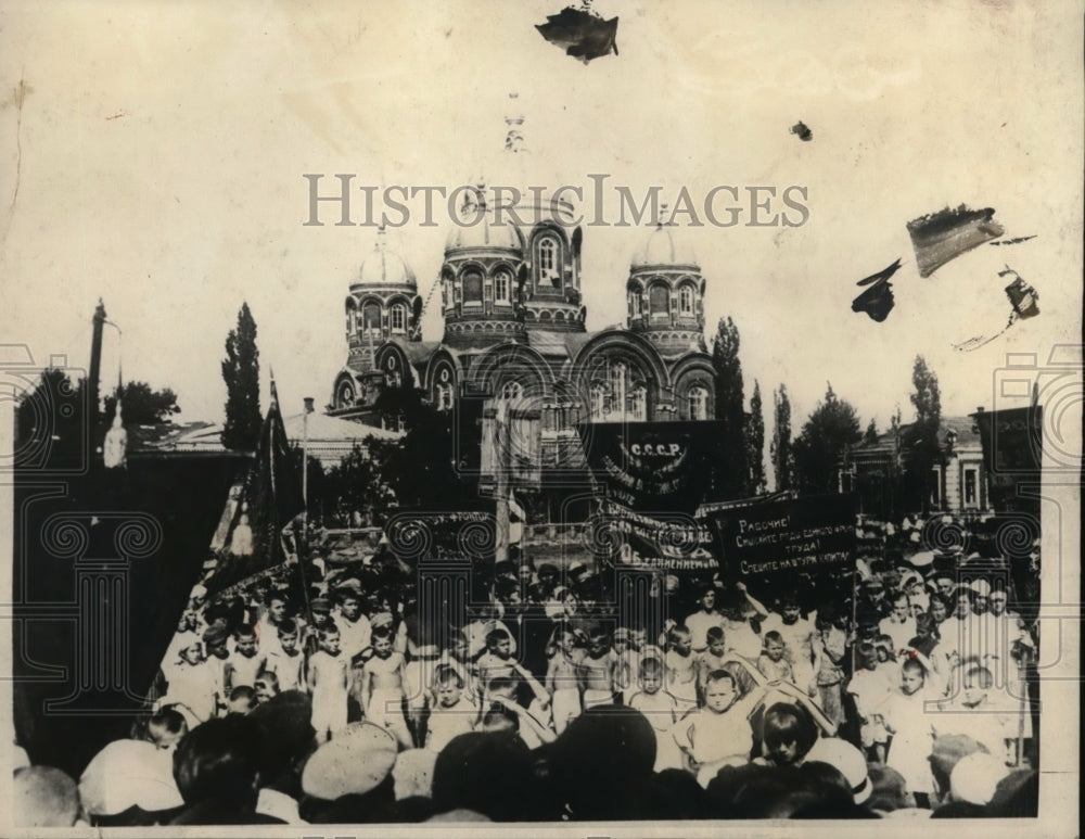 1924 Scene in Petrograd Children Celebrate Festival of Constitution-Historic Images