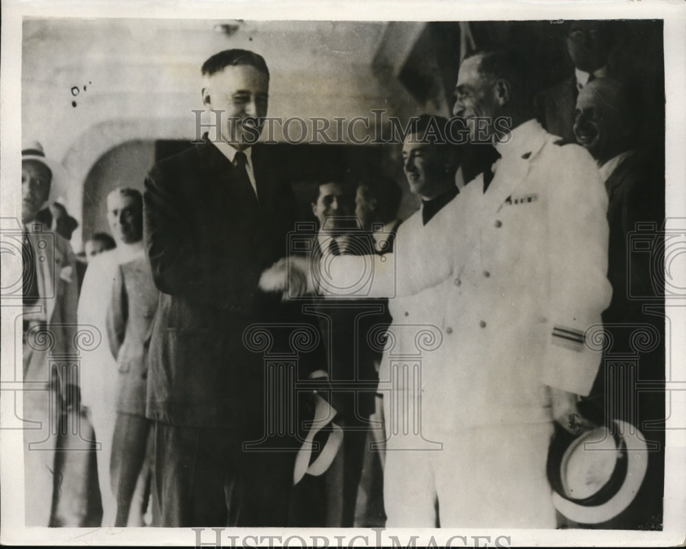 1931 Press Photo Henry L Stimson US Secretary of State Arrives in Naples Italy-Historic Images