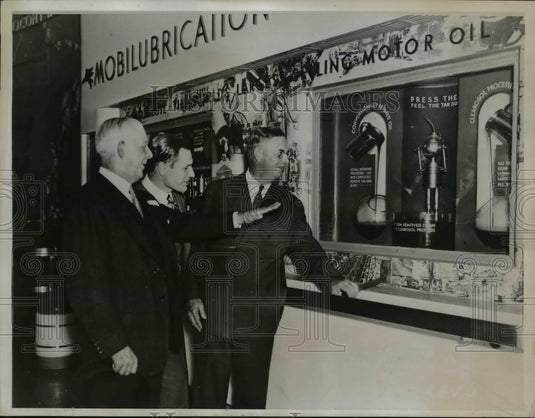 1935 Press Photo Fred Battershall Nelson Rockefeller & John A Brown of Oil Comp-Historic Images