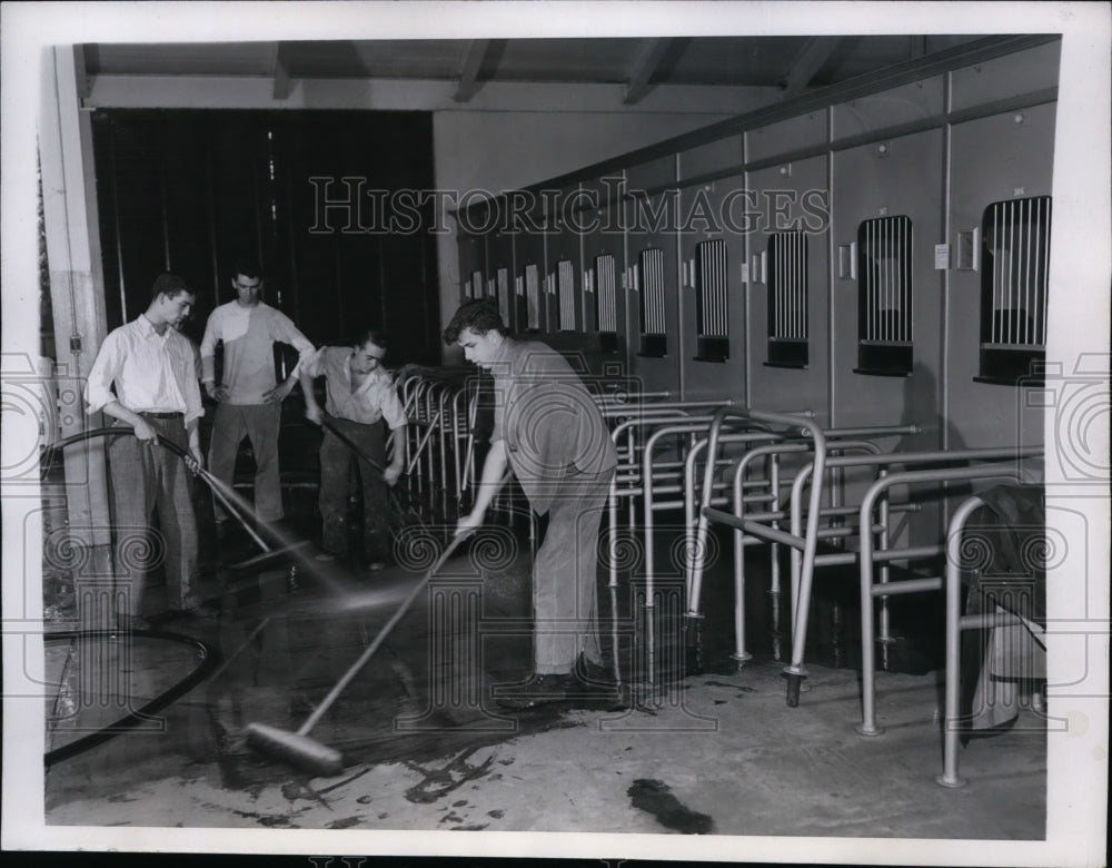 1947 Press Photo Saratgoa Race Track NY Prepares for 84th Racing Season to Start - Historic Images