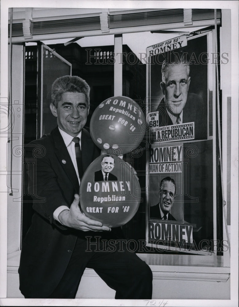 1967 Bill Murphy Executive Secretary Romney for President Headquarte - Historic Images