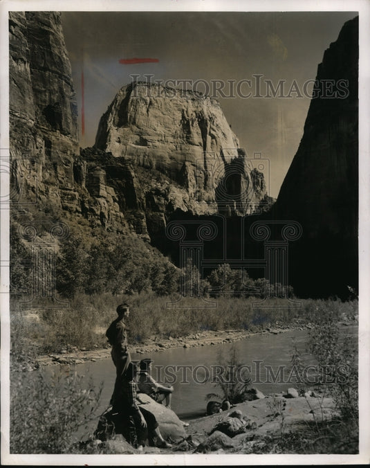 1955 Press Photo Virgin River in Zion Canyon National Park in Utah Arizona-Historic Images