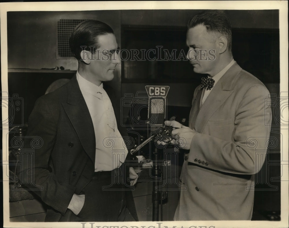 1938 Colonel Norman Schwarzkoff &amp; Max Uhlig on Gang Busters on CBS - Historic Images