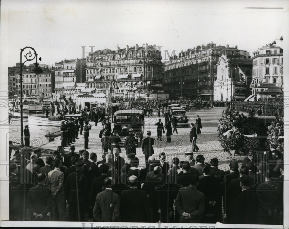 1934 Press Photo Funeral of Assassinated Yugoslav King Alexander in Marseilles - Historic Images