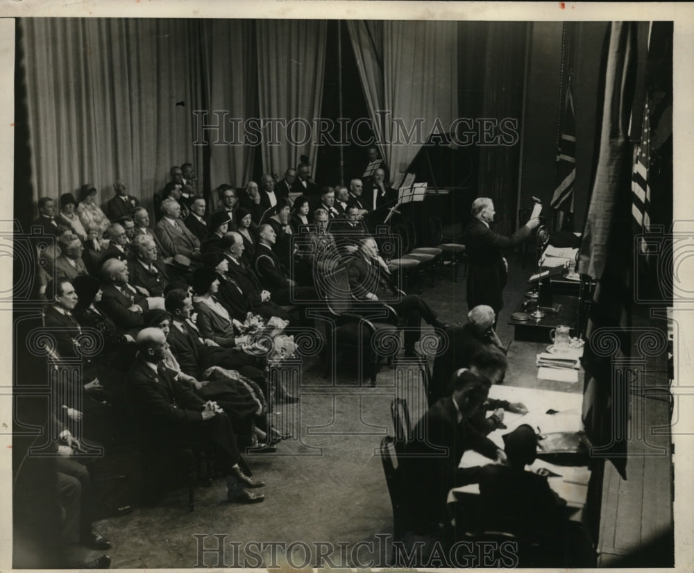 1930 Press Photo Pres. Hoover speaks at American Federation of Labor Conv. in MA-Historic Images