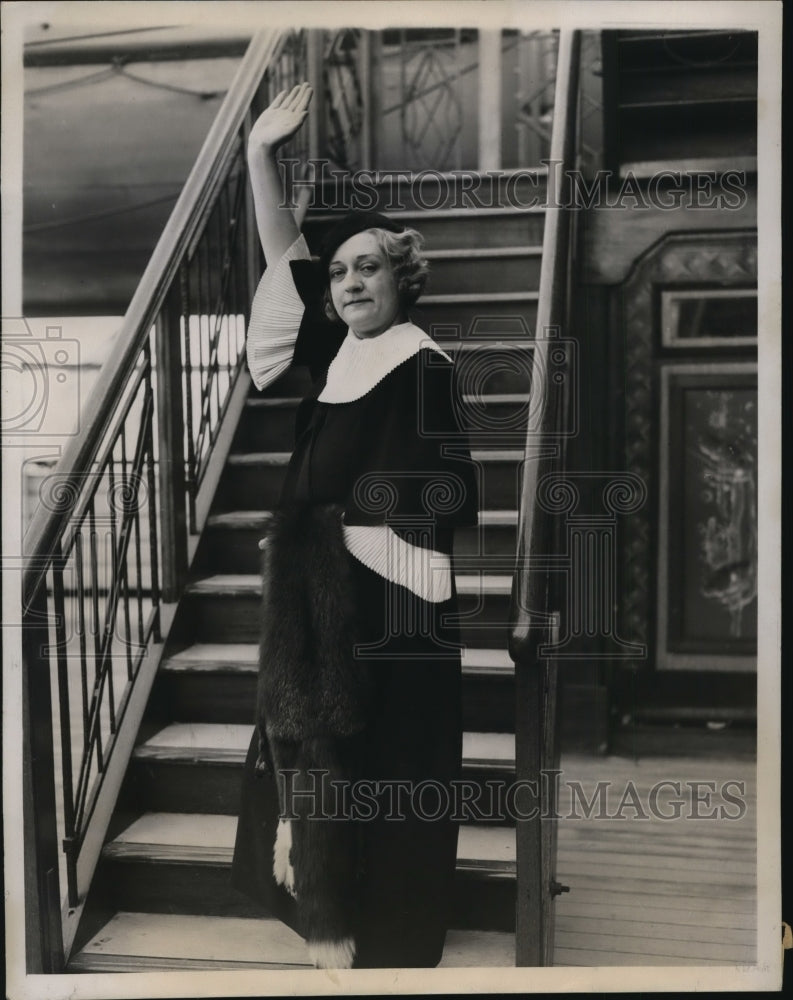 1934 Press Photo Gladys Baker Journalist Visited Italy Returned to US - Historic Images