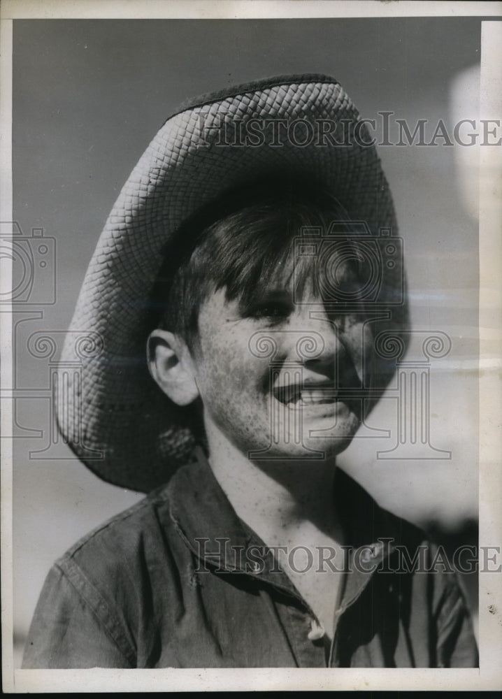 1935 Press Photo Bob Turpin World Championship Freckle Face in San Diego - Historic Images