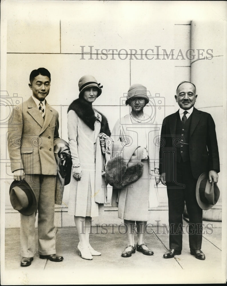 1928 Japanese Ambassador to US Katauji Debuchi &amp; Family in Washingto - Historic Images