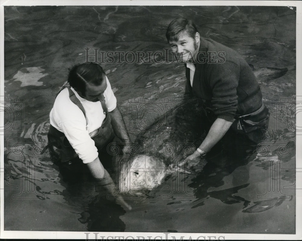 1969 Dr Jay Hyman &amp; Coney Island Aquarium Curator Robert Morris - Historic Images