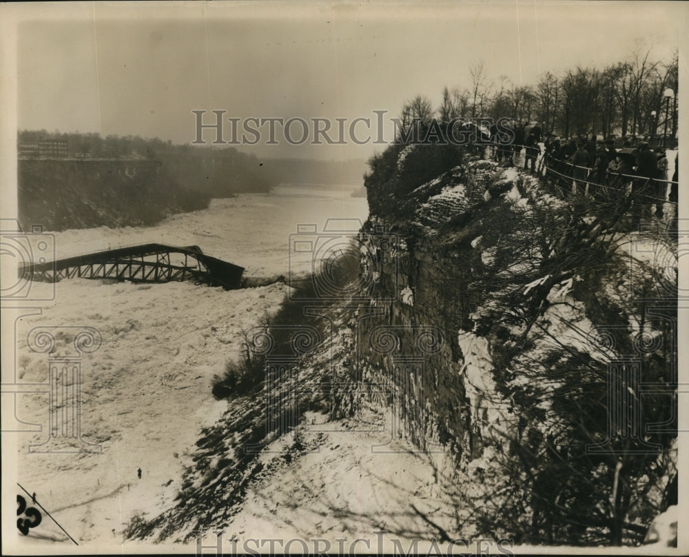 Bridge Washed Out in River Flood  - Historic Images