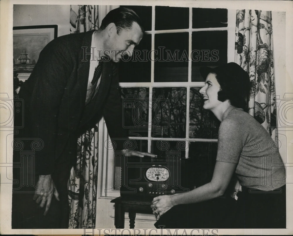 1938 Press Photo Rhode Island Governor William Henry Vanderbilt III &amp; Wife - Historic Images