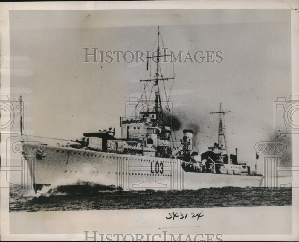 1940 Press Photo British ship Cossack fought German vessel in Norwegian waters- Historic Images