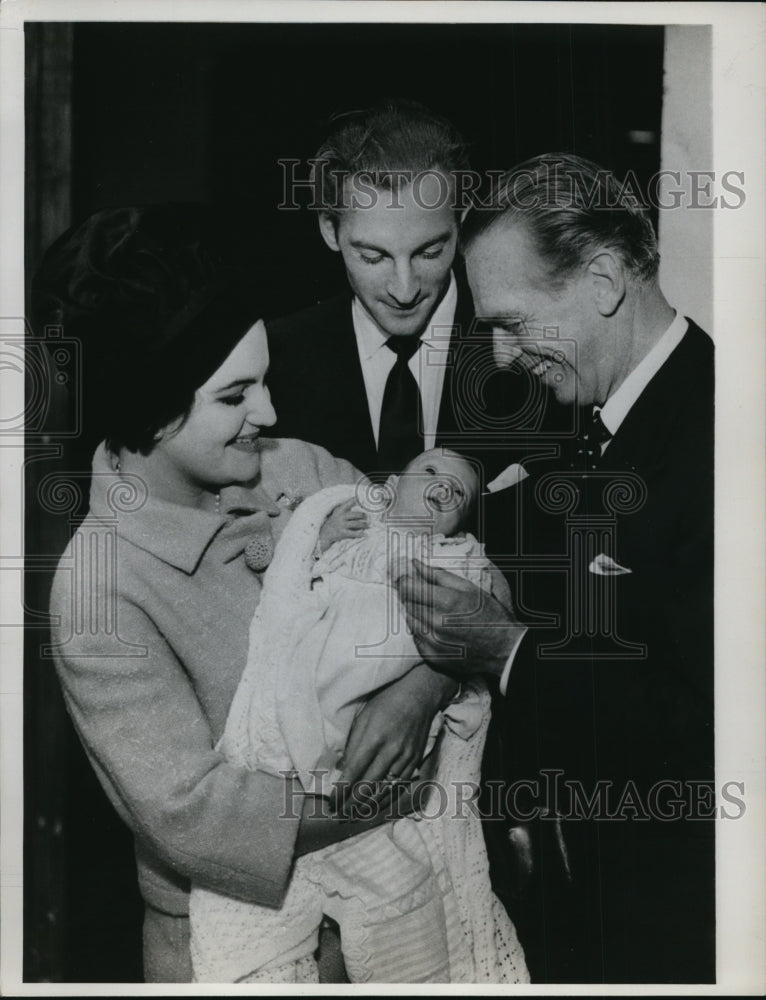 1961 Press Photo Actor Douglas Fairbanks Jr With His 1st Grandchild - ney10351- Historic Images