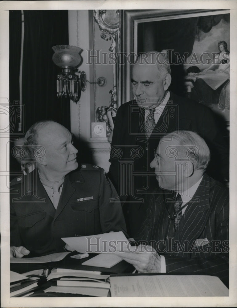 1945 Dwight Eisenhower with Herbert Lehman and Rep.Sol Bloom - Historic Images