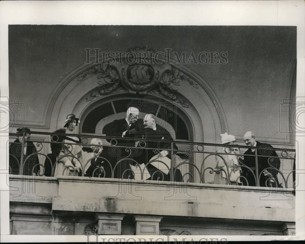 1933 President Albert Lebrun King, Gustav V of Sweden, Auteuil Races - Historic Images