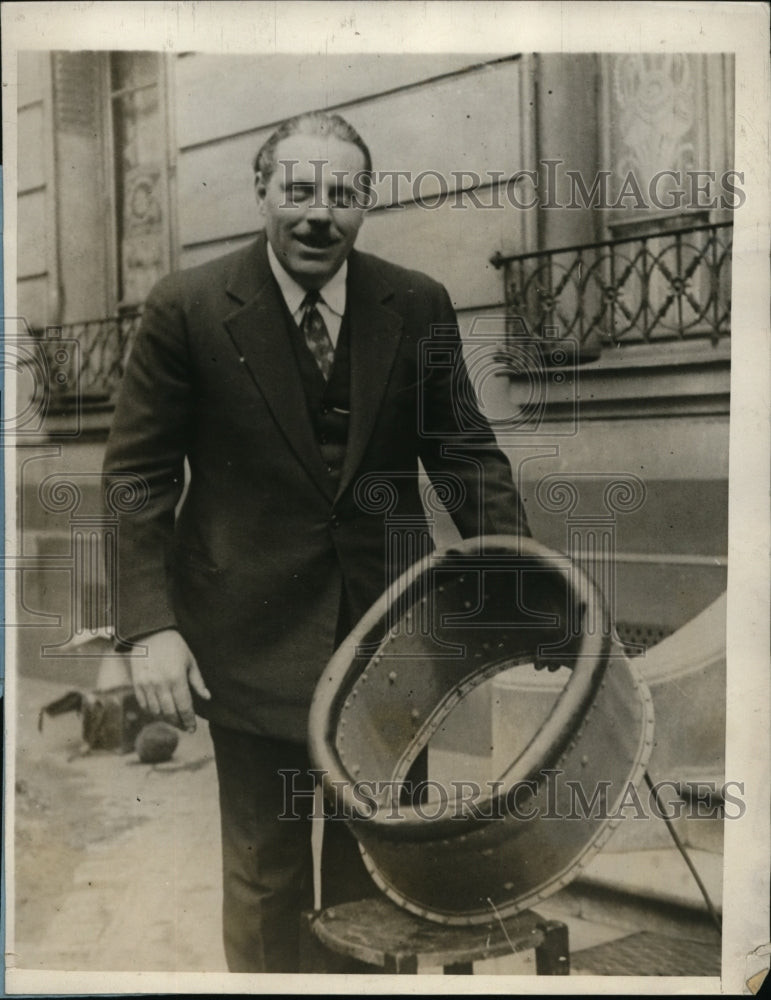 1929 Press Photo M.Lopouze with a Sea bottom device to raise sunken ship - Historic Images