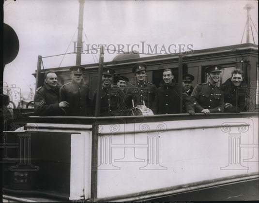 1934 Press Photo Royal Army Ordnance Corps leave Dover, England on "Autocarrier"-Historic Images
