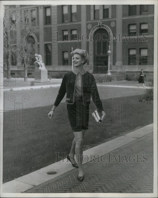 1960 Model Wearing Reid & Reid Cone Corduroy Ensemble  - Historic Images