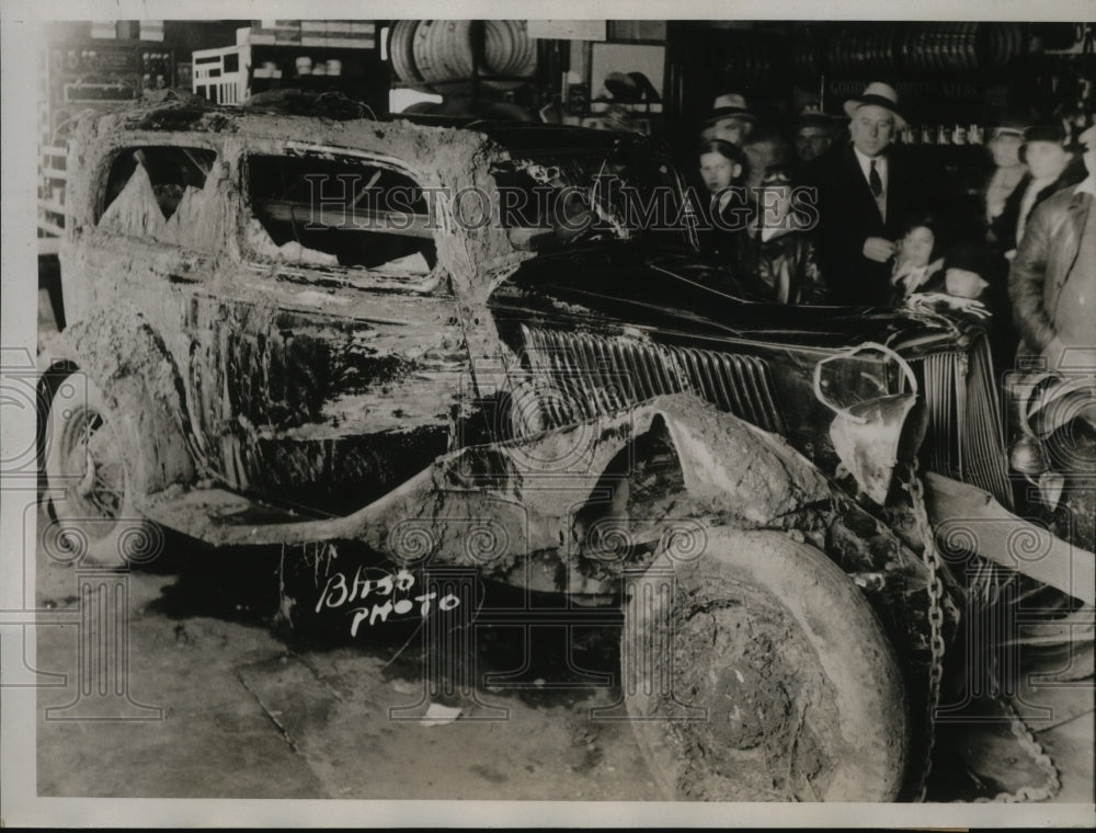 1934 Press Photo 6 People Drowned When Their Sedan Plunged Off Bridge - Historic Images