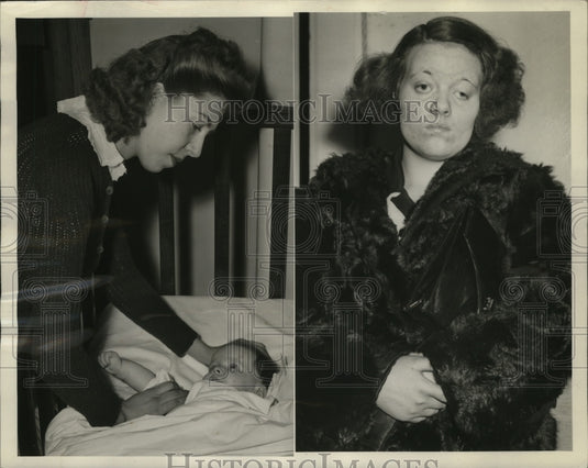 1943 Press Photo Mrs. Wallace Clairmont & Baby Killed by Caretaker, Seattle - Historic Images