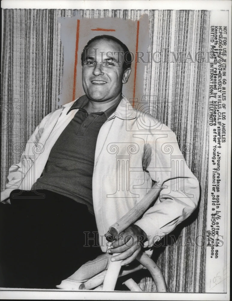 1967 Press Photo Hebert J. Young, Father of Kidnapping Victim Kenneth-Historic Images