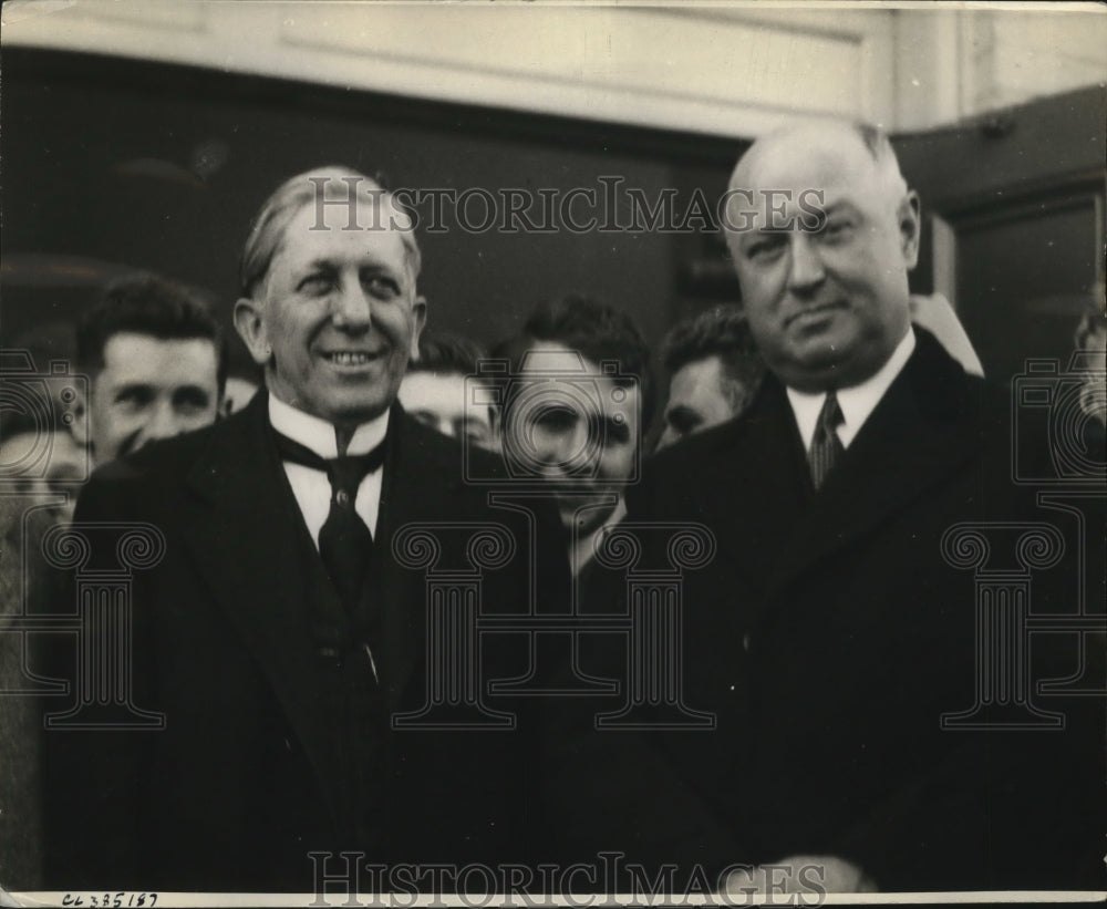 1937 Press Photo James A. Farley, Clyde R. Hoey at University of North Carolina - Historic Images