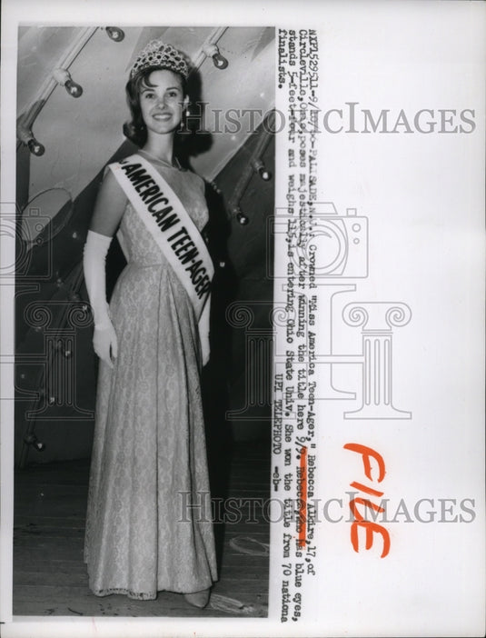 1966 Press Photo Miss America Teen-Ager Rebecca Alkire Age 17 - ney18007 - Historic Images