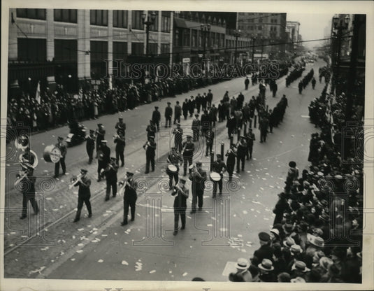 1938 Mailmen's Band in Parade  - Historic Images