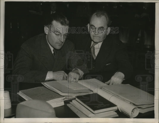 1937 Press Photo San Francisco Bombing Suspect Tom Mooney & Attorney in Court-Historic Images