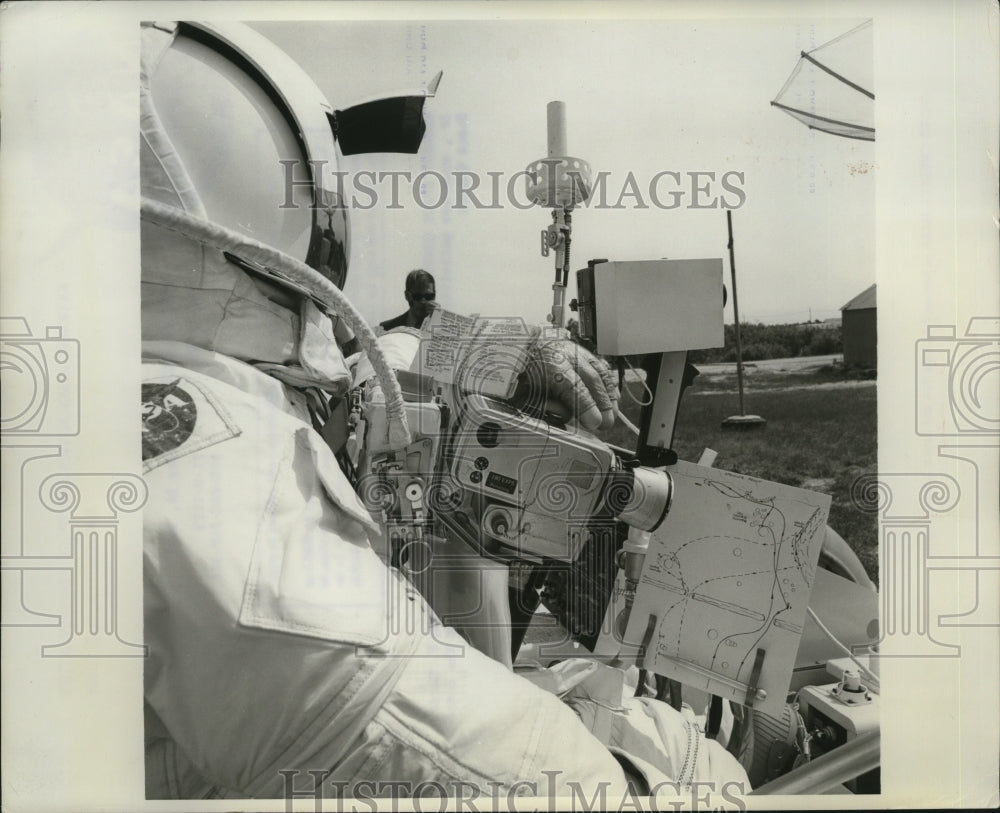 1941 Apollo 15 Crewman in Training Exercise, Kennedy Space Center - Historic Images