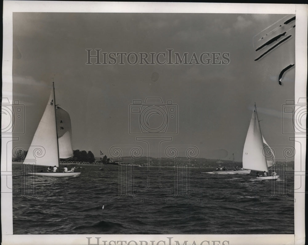 1939 Press Photo Sailboats in Manhasset Bay Yacht Race - ney20052 - Historic Images