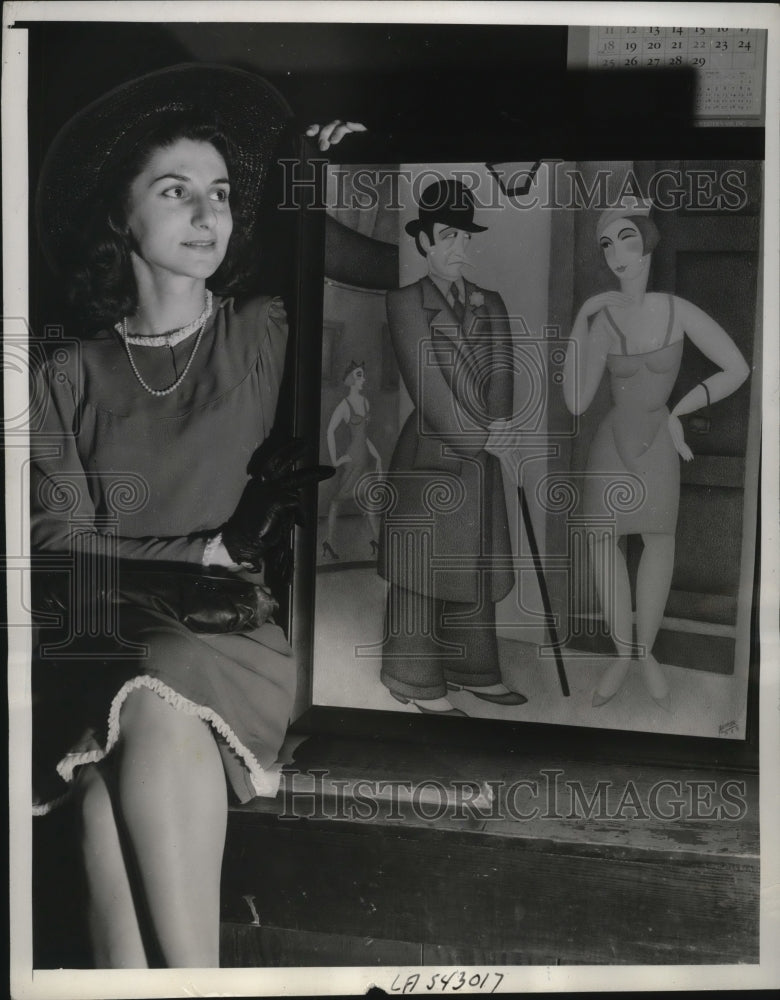 1940 Press Photo Miss Roma Nicolais with A.A. La Venger&#39;s &quot;The Bargain&quot;-Historic Images