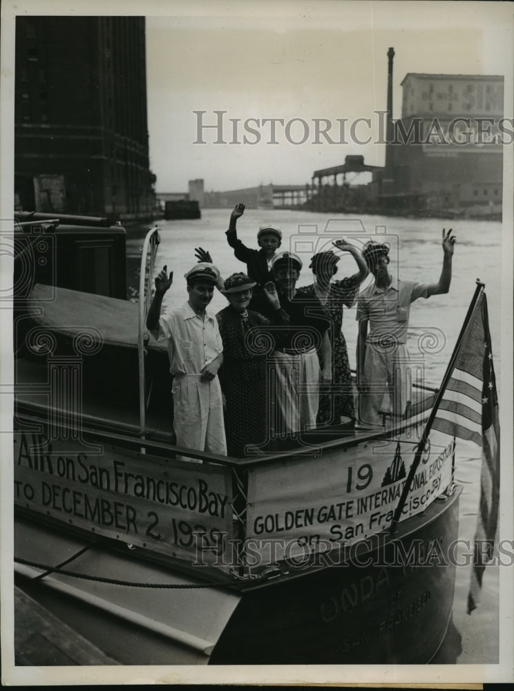 1938 Press Photo Edward House &amp; Friends Departing on 10,000 Mile Boat Cruise-Historic Images