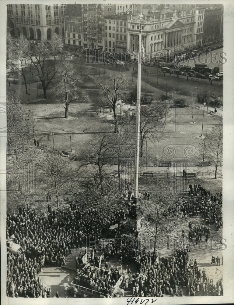 1937 Press Photo Observance at the Eternal Light in Madison Square Park-Historic Images