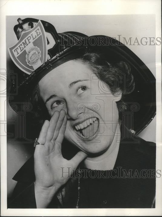 1941 Mildred Dankel Temple University Women's Dorm Fire Chief - Historic Images