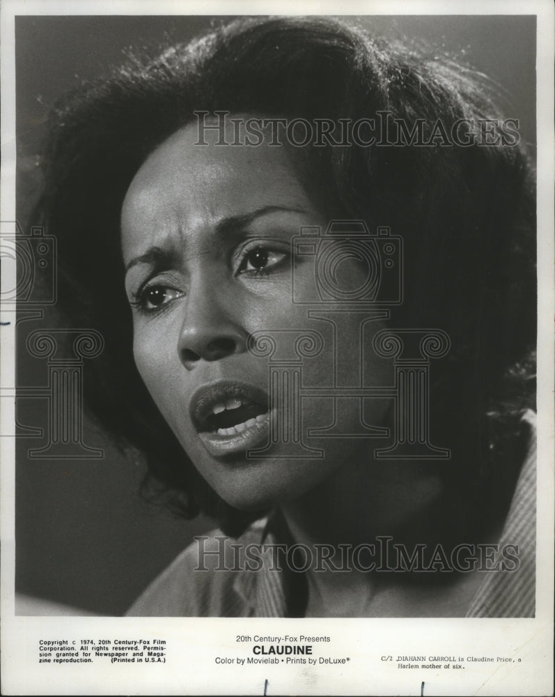 1974 Press Photo Actress Diahann Carroll in Claudine - ney23813 - Historic Images