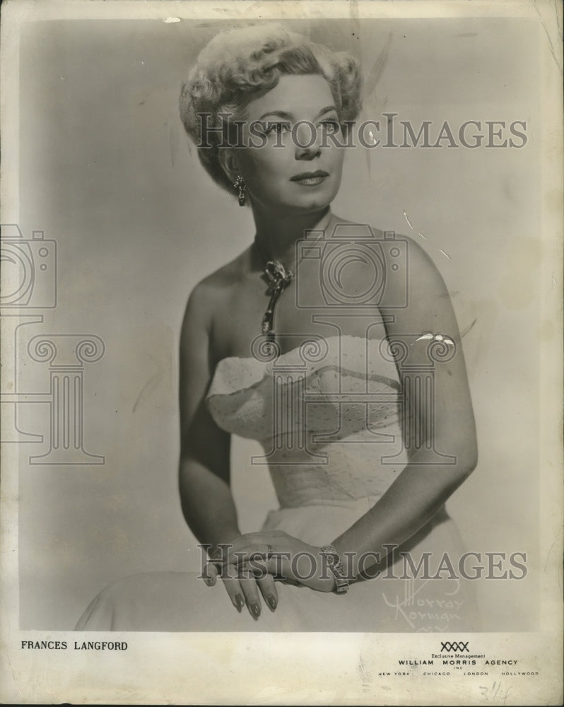 1957 Press Photo Frances Langford to Star in &quot;Where&#39;s Charlie?&quot; Play - ney23917 - Historic Images