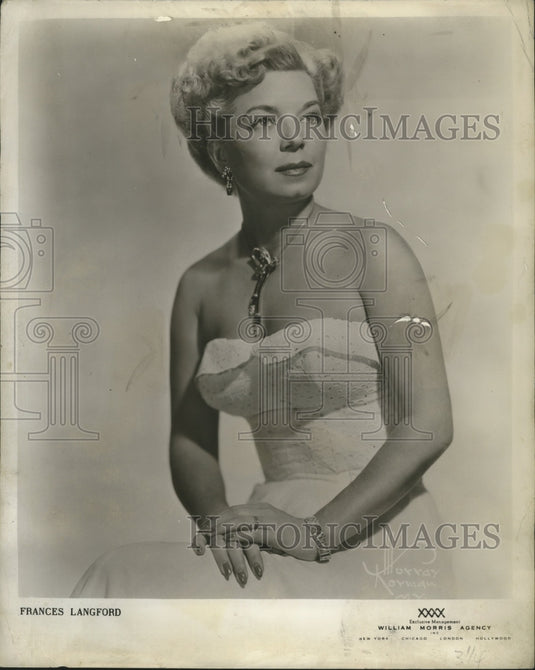 1957 Press Photo Frances Langford to Star in "Where's Charlie?" Play - ney23917 - Historic Images