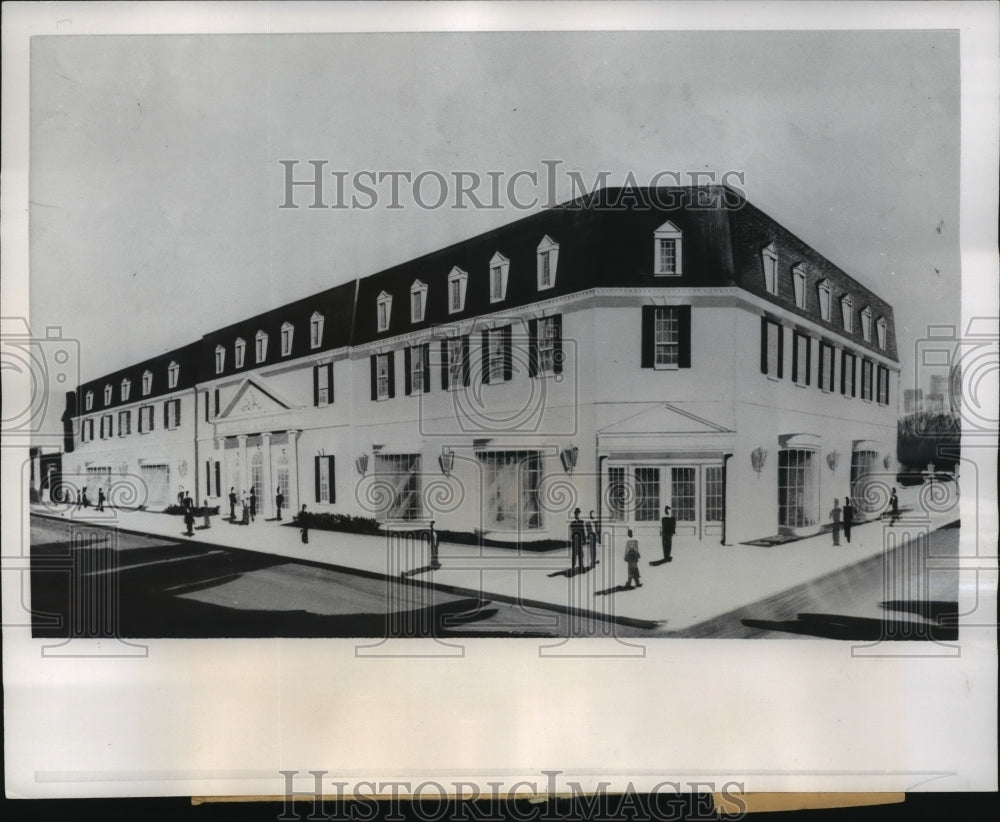 1956 Press Photo Visitors Center in Washington DC Artist&#39;s Drawing of Modern-Historic Images