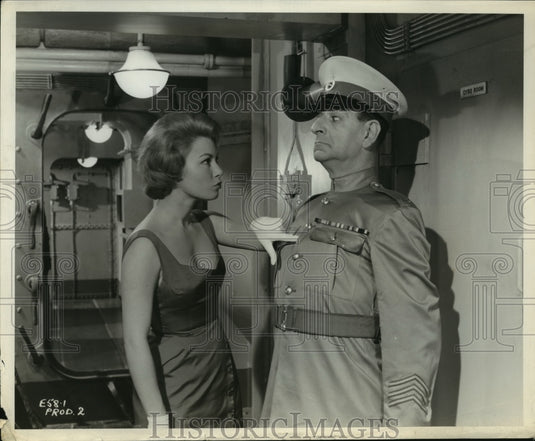 Press Photo Scene From "Girls at Sea" Starring Guy Rolfe & Ronald Shiner-Historic Images