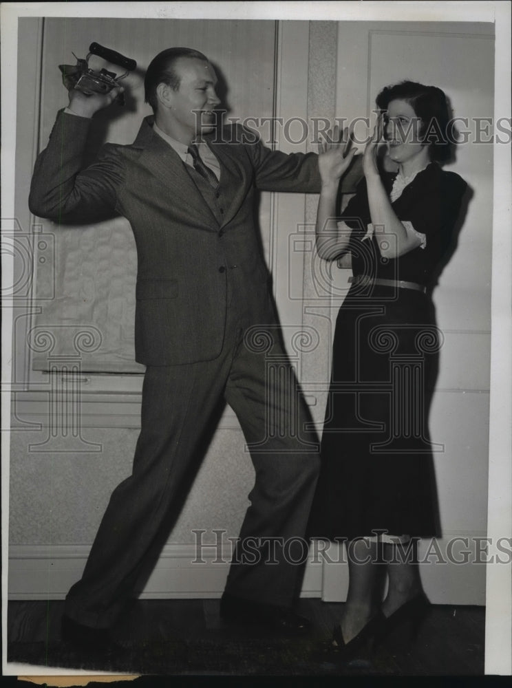 1938 Don Heap College Football Star &amp; Helen Dunn Who are Engaged - Historic Images