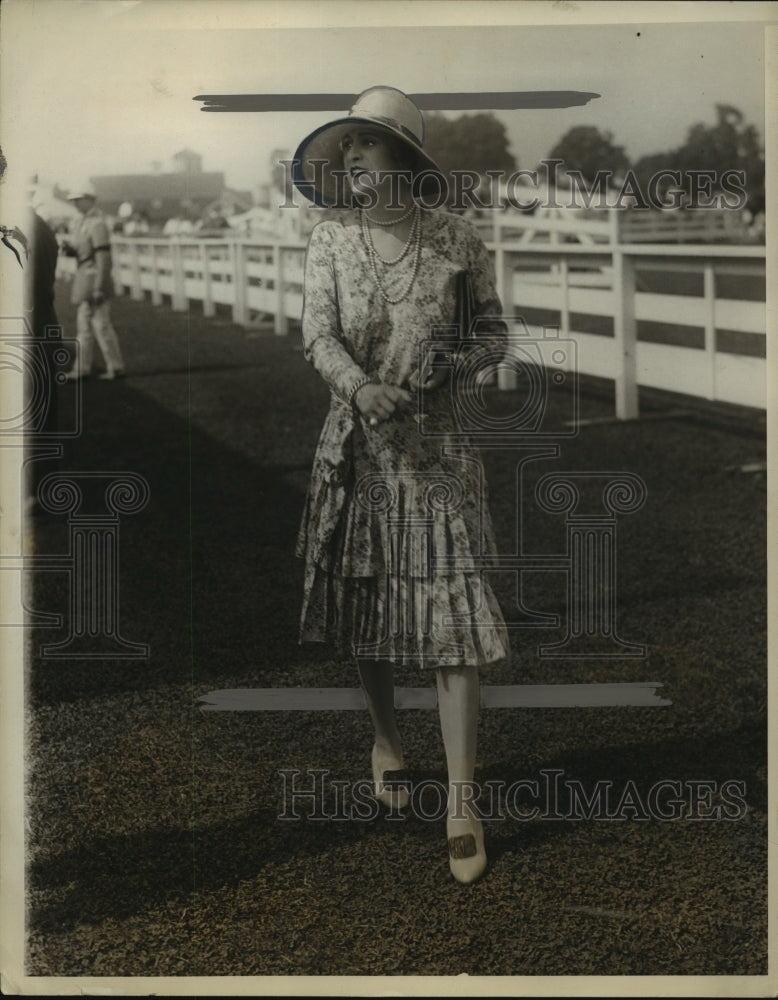 1928 Press Photo Mrs Walter Manley at Annual Cathedral Horse Show in Rye NY-Historic Images