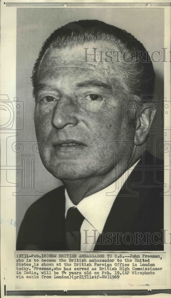 1969 John Freeman British Ambassador to US in London Foreign Office - Historic Images