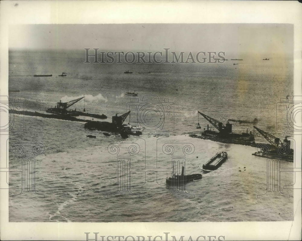 1932 Dike Separating Zuyder Zee in Holland from the North Sea - Historic Images